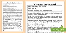 Alexander Graham Bell - Telephone Inventor | Twinkl Wiki