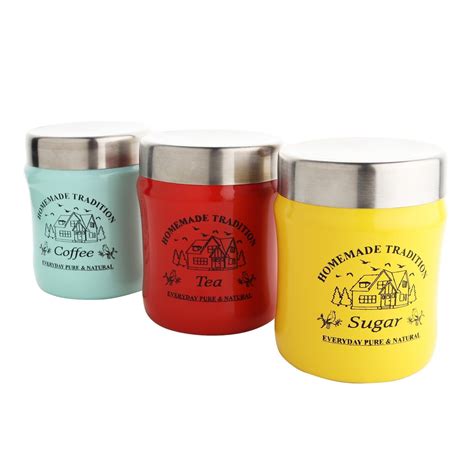 STORAGE WARE - Stainless Steel Premium Printed Tea Coffee Sugar ...