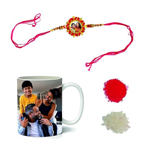 Buy Himshikhar Metal Photo Rakhi (Free Size) with Happy Raksha-Bandhan ...