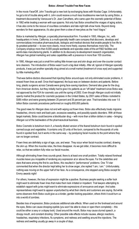 Botox case study-with segmentation questions - Botox: Almost Trouble ...