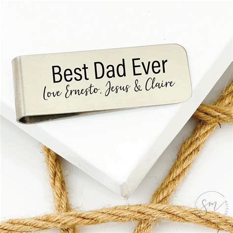 Best Dad Ever Money Clip Personalized Money Clip Gift Idea For Dad From ...