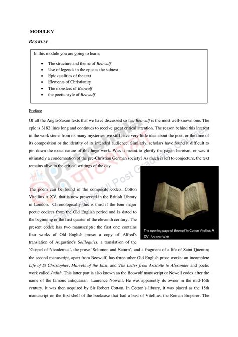 4670 et m5 - Nice - MODULE V BEOWULF Preface Of all the Anglo-Saxon ...