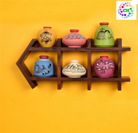 Wall decor ladder with pots – Handicrafts Galleria