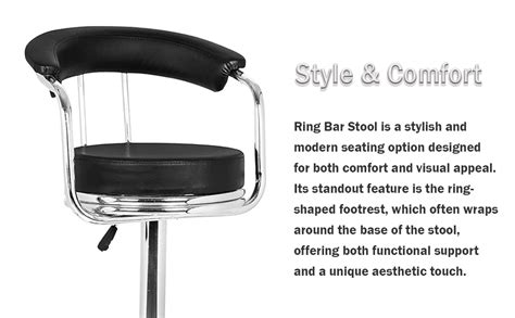 DPI Ring Classic Bar Stool | Bar Chair Height Adjustable & 360° Swivel ...