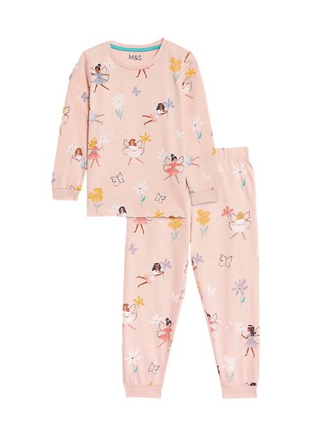 Buy Pure Cotton Fairy Print Pyjamas (1-8 Yrs) at Marks & Spencer