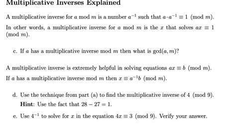 Image result for Modular Multiplicative Inverse Examples