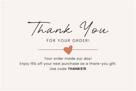 Thank you for your ORDER- modern design with calligraphic inscription ...