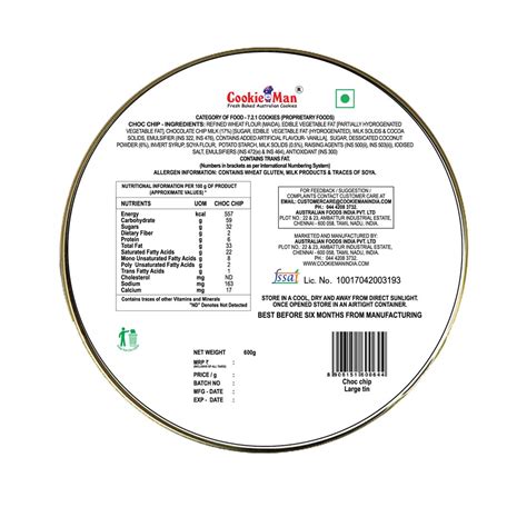 Choc Chip Cookies Tin – CookieMan