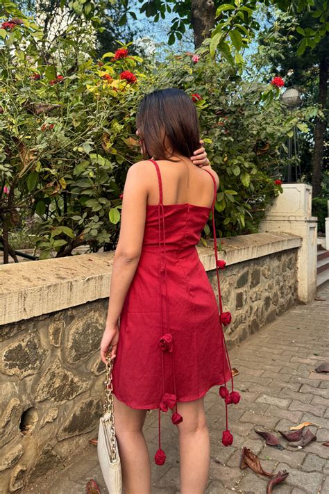 Scarlet Rose Mini Dress | Red Mini Dress for Date & Vacation Wear ...