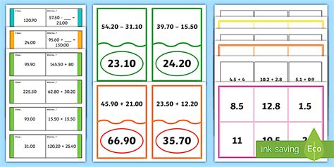 Decimal Addition and Subtraction Bingo | Maths Resources