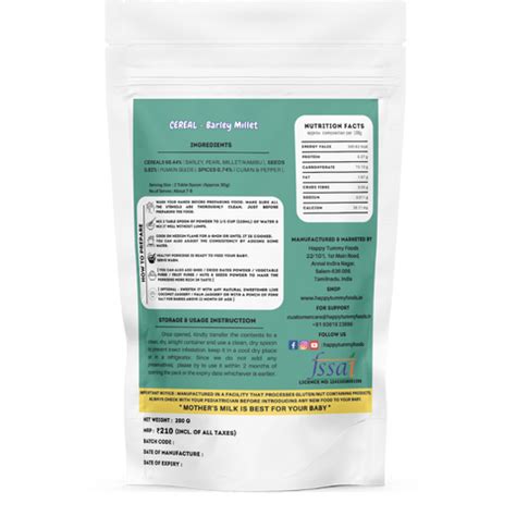 Cereal-Barley Millet – Happy Tummy Foods