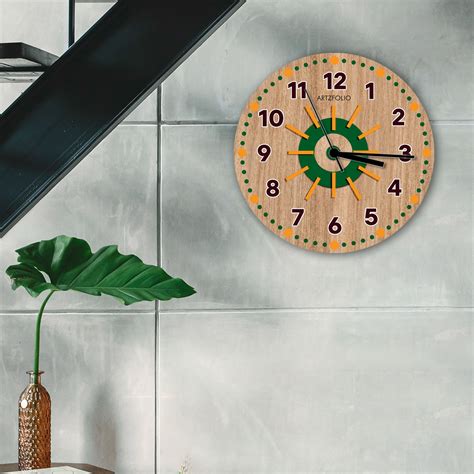 Buy ArtzFolio Wall Clocks Round at Best Prices In India | Natural Wood ...