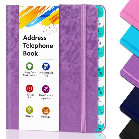 Telephone Address Books with Alphabet Index Hardback，Pocket Size 6.1*4 ...
