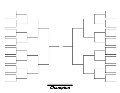 32 Team Tournament Bracket, Sports Bracket, Printable Sports Brackets ...