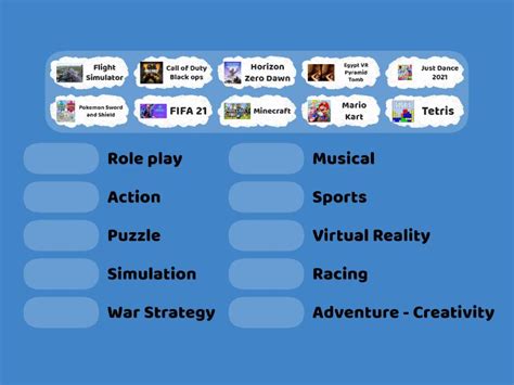Video Games Genres - Match up