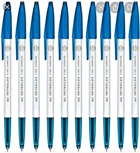 Reynolds 045 Fine Carbure Blue Ballpen, Pack of 10 : Amazon.in: Office ...