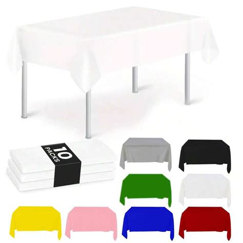 10pcs Disposable PEVA Plastic Tablecloth, Thick Rectangular Tablecloth ...