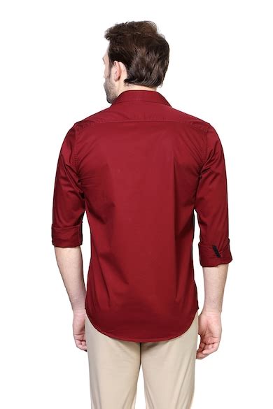 Buy Men Red Regular Fit Solid Full Sleeves Casual Shirt Online - 173082 ...