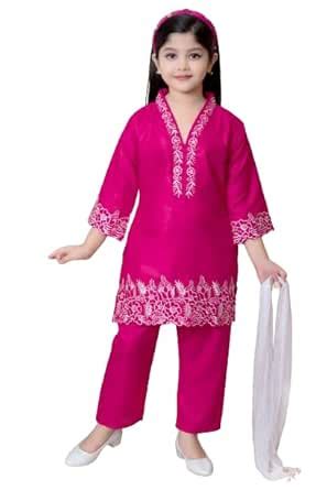 Buy Jbegam Girls Festive & Party Kurta and Pallazo Set Pink Kurta Set ...