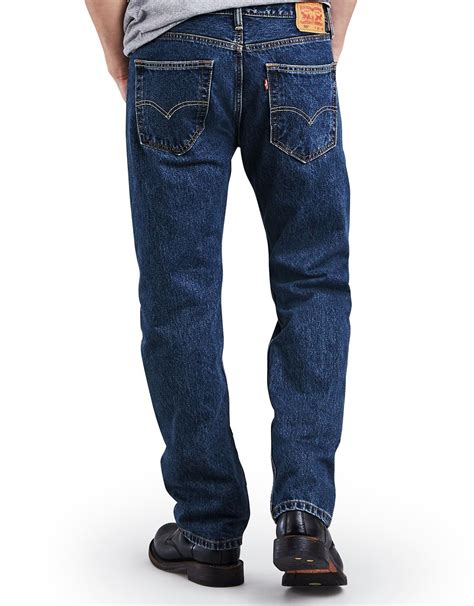 Levi's Men's 505 Regular Mid Rise Regular Fit Straight Leg Jeans - Dark ...