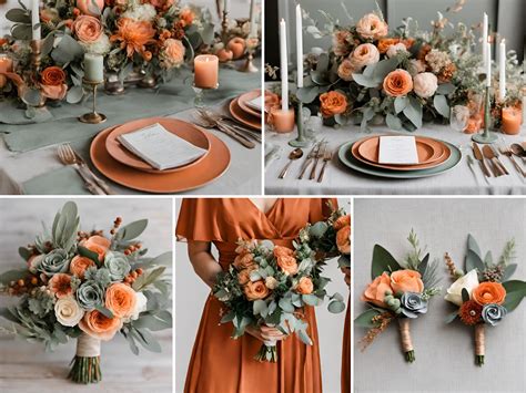 Sage green and rustic orange wedding | Beachweddingtips.com