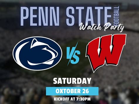 Football Watch Party: Penn State ? vs. Wisconsin, 44652 Guilford Dr ...