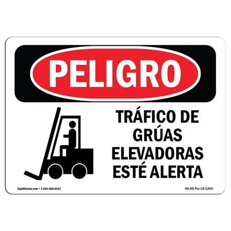 Signmission OSHA Sign, Forklift Traffic Alert Spanish, 7in X 5in, 7" W ...