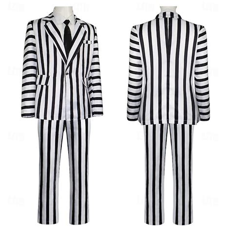 Couples Beetlejuice Beetlejuice Cosplay Costume Outfits Men's Women's ...
