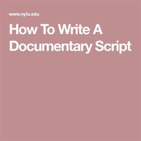 Image result for Making a Documentary Script
