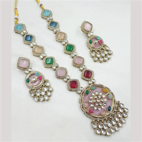 NAFJ Heritage Style Kundan And Austrian Stone Ethnic Necklace Set ...