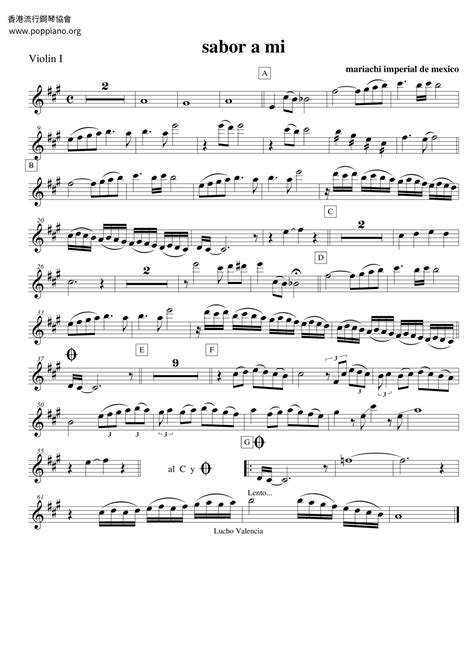 Mariachi Imperial De Mexico-Sabor A Mi Violin Score pdf, - Free Score ...