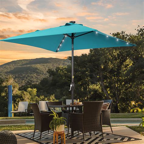 Arlmont & Co. Salehah 6.5 x 6.5' Square Lighted Market Umbrella ...