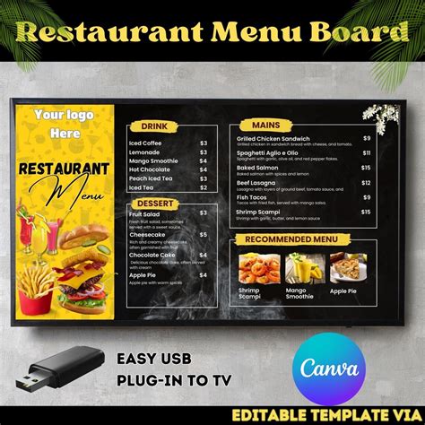 Image result for Digital Menu Board PowerPoint Template
