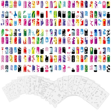 Custom Body Art Airbrush Nail Stencils - Design Series Set # 12 ...