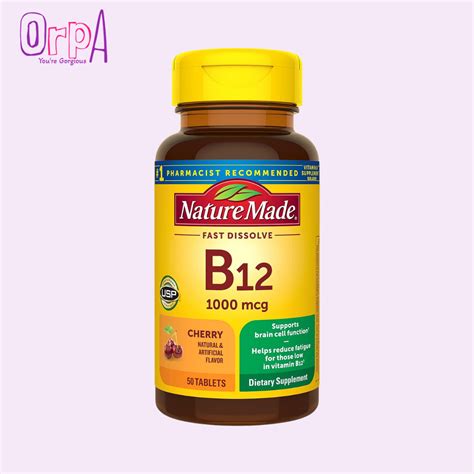 Nature Made Vitamin B12 1000 Mcg - 50 Tablets - Orpa