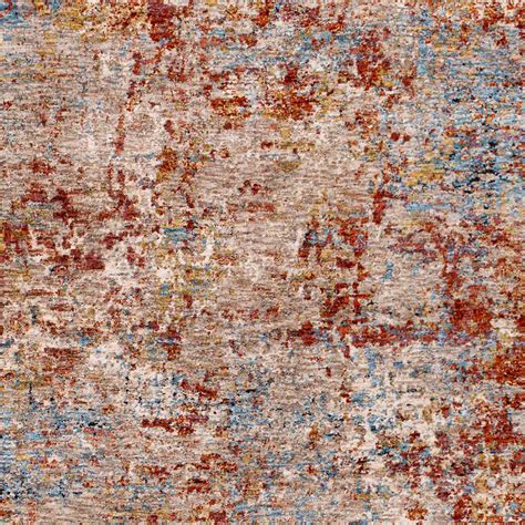 (A522) Mirabel Scarlet Abstract Area Rug, 5x7