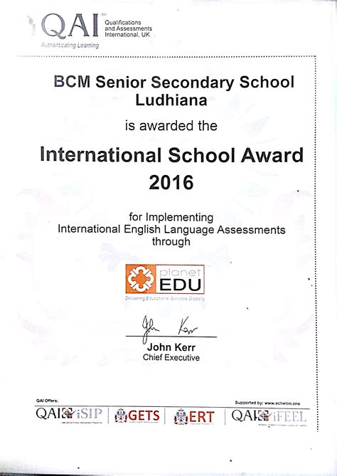 Award of Honour | Welcome to Bcm Sec-32. Chd. Road. Ludhiana