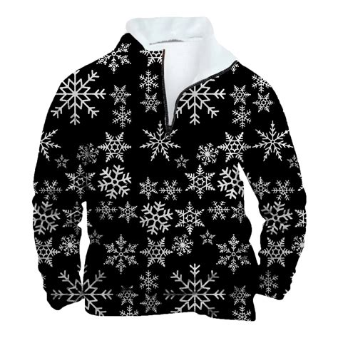 Adeawade Christmas Sweatshirts For Men Long Sleeve Tops Retro Zip Up ...