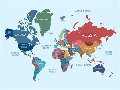 Map Of The World Showing Countries