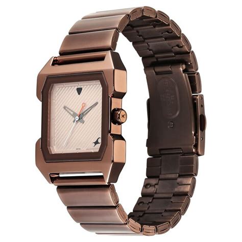 Buy Online Fastrack Pulse Quartz Analog Beige Dial With Brown Colour ...