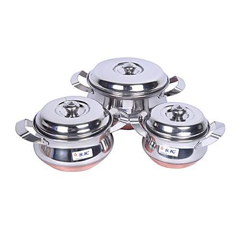 Buy Sk Stainless Steel Eco Single Cross Dish With Ss Lid 22 Kg Online ...