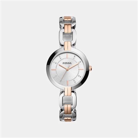 Fossil Kerrigan Women Quartz Silver Dial Analog Stainless Steel Watch ...