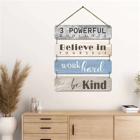 Motivational Quotes MDF Wood Wall Hanging for Entryway Living Room Kid ...