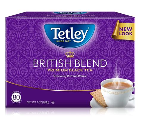 Tetley British Blend Premium Black, 80-Count Tea Bags, 7 Ounce, (Pack ...