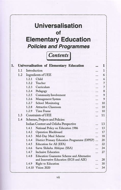 Universalisation Of Elementary Education Policies And Programmes – Bookman