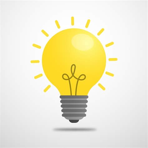 Flat yellow light bulb icon for ideas creativity innovation and ...