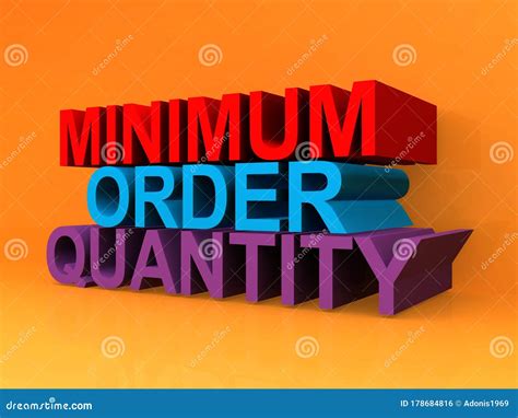 Minimum order quantity stock illustration. Illustration of concept - 178684816
