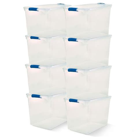 Homz Products 8 -Pack Medium 28 -Gallons ( 112 -Quarts ) Clear Heavy ...
