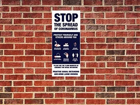 INSHOPFITTING Social Distancing Safety Floor Decals/Poster Colorful ...