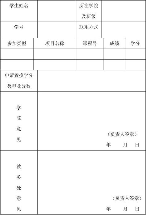 置换学分申请表_word文档在线阅读与下载_免费文档